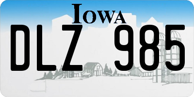 IA license plate DLZ985