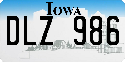 IA license plate DLZ986