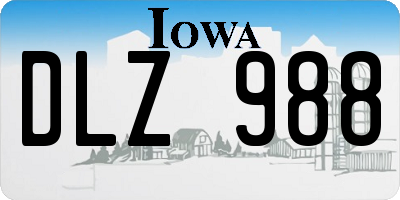 IA license plate DLZ988