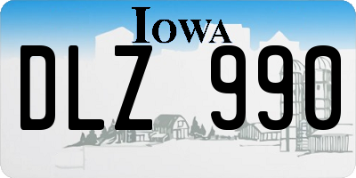 IA license plate DLZ990