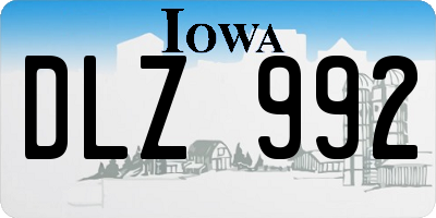 IA license plate DLZ992