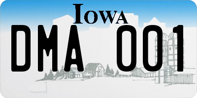 IA license plate DMA001