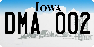 IA license plate DMA002