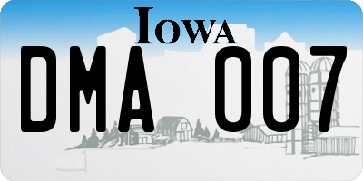 IA license plate DMA007