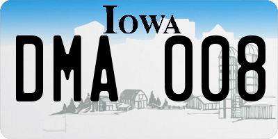 IA license plate DMA008
