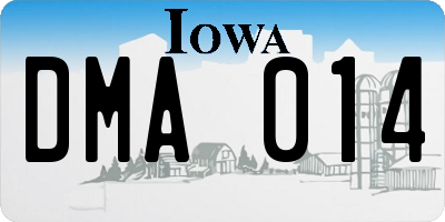 IA license plate DMA014