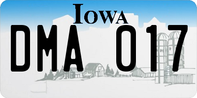 IA license plate DMA017