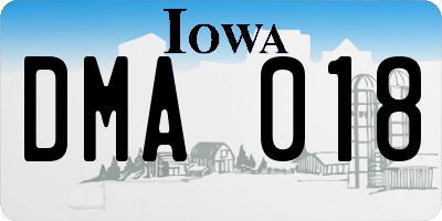 IA license plate DMA018