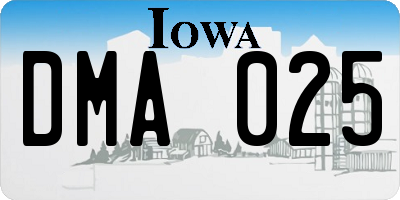 IA license plate DMA025