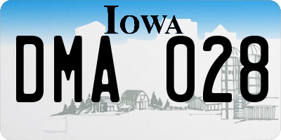 IA license plate DMA028