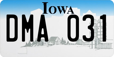 IA license plate DMA031
