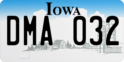 IA license plate DMA032