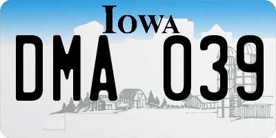 IA license plate DMA039