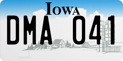 IA license plate DMA041