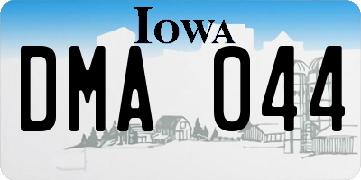 IA license plate DMA044