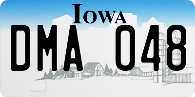 IA license plate DMA048