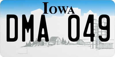 IA license plate DMA049