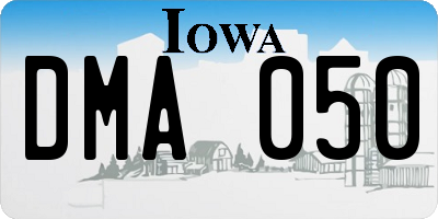 IA license plate DMA050