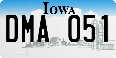 IA license plate DMA051