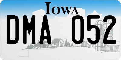 IA license plate DMA052