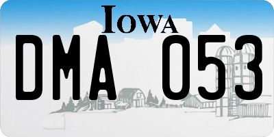 IA license plate DMA053