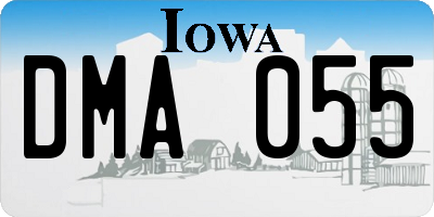 IA license plate DMA055
