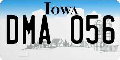 IA license plate DMA056