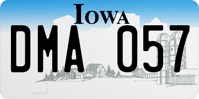 IA license plate DMA057