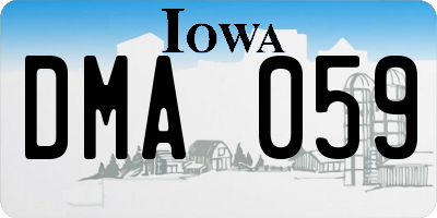 IA license plate DMA059