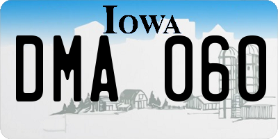 IA license plate DMA060