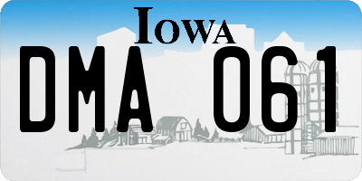IA license plate DMA061