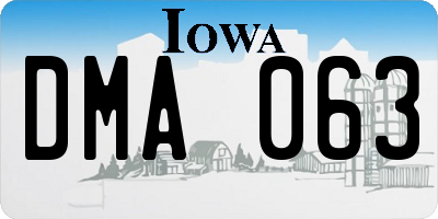 IA license plate DMA063