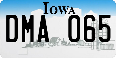 IA license plate DMA065