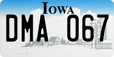 IA license plate DMA067