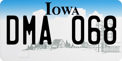 IA license plate DMA068