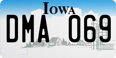 IA license plate DMA069