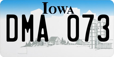 IA license plate DMA073