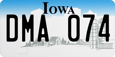 IA license plate DMA074