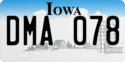 IA license plate DMA078