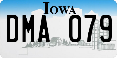 IA license plate DMA079