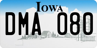 IA license plate DMA080
