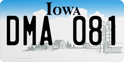 IA license plate DMA081