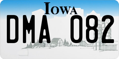 IA license plate DMA082