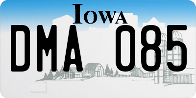 IA license plate DMA085
