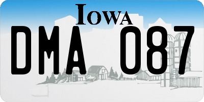 IA license plate DMA087