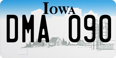 IA license plate DMA090