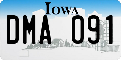 IA license plate DMA091