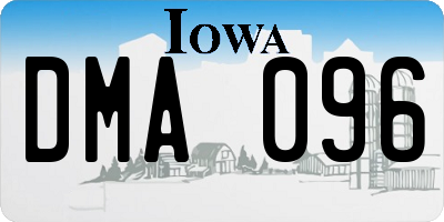 IA license plate DMA096