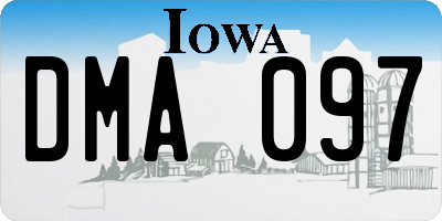 IA license plate DMA097