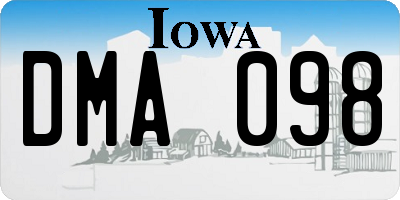 IA license plate DMA098